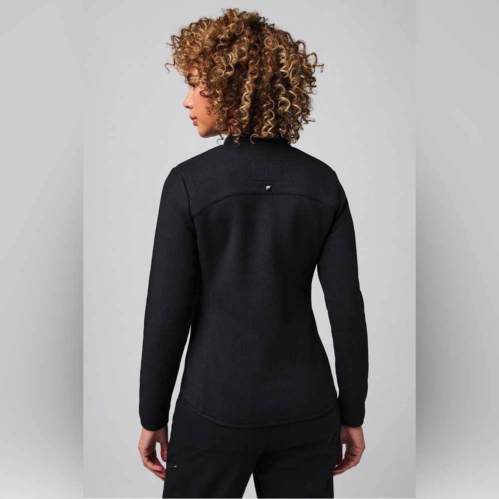 Fabletics Pace Quarter Zip Black Performance Stre… - image 3